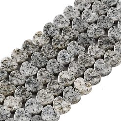 Джаспер Кунжут Природных кунжута яшмы бисер нитей, сердце, 6x6x3 мм, отверстие : 1 мм, около 69~71 шт / нитка, 14.57''~14.96'' (37~38 см)