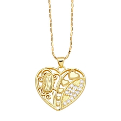 Cœur Collier avec pendentif, cœur, 16.93 pouce (43 cm), pendentif: 30x27 mm