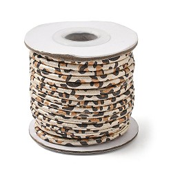 Бежевый Круглые шнуры из искусственной кожи с леопардовым принтом, для одежды, обувь делает, бежевые, 3 мм, около 10.94 ярдов (10 м) / рулон