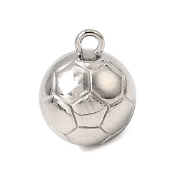 Football 316 прелести нержавеющей стали, тема спортивного мяча, цвет нержавеющей стали, футбол, 12x10 мм, отверстие : 1.6 мм
