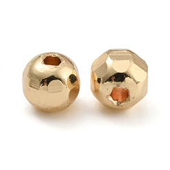 Настоящее золото 14K Круглые латунные бусины с покрытием из стойки, долговечный, без кадмия и без свинца, граненые, реальный 14 k позолоченный, 6 мм, отверстие : 1.6 мм
