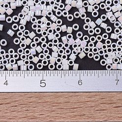 (DB0202) White Pearl AB MIYUKI Delica Beads, Cylinder, Japanese Seed Beads, 11/0, (DB0202) White Pearl AB, 1.3x1.6mm, Hole: 0.8mm, about 20000pcs/bag, 100g/bag