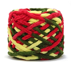 Разноцветный Мягкая полиэфирная пряжа для вязания крючком, толстая пряжа для шарфа, пакет, изготовление подушек, сегмент окрашенный, красочный, 7 мм, около 43.74 ярдов (40 м) / моток