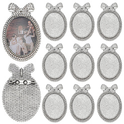 Античное Серебро 12шт. фурнитура для броши из сплава, овальные, античное серебро, 60.5x38 мм, Тей: 40x30 мм, 12 шт / комплект
