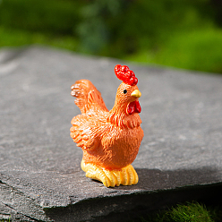Петух Фигурки животных из смолы, украшения для дисплея, микропейзаж счастливое украшение фермы., петух, 15~32x10~39 мм