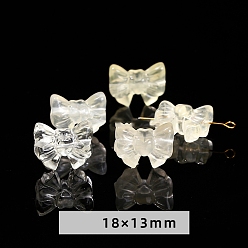 Bowknot Натуральные бусины из лимонного кварца (нагретые)., резные бусины, бантом, 13x18 мм