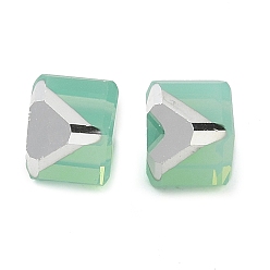 Средний Аквамарин K9 стеклянные имитации австрийских хрустальных бусин, без отверстия , квадратный, средний аквамарин, 6x6x6 мм