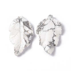 Говлит Природные подвески Говлит, лист прелести, 41.5x25~26x5 мм, отверстие : 0.8 мм