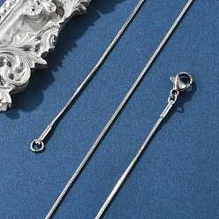 Нержавеющая Сталь Цвет Устойчивые к потускнению 304 ожерелья из нержавеющей стали в виде змеиной цепи, с карабин-лобстерами , цвет нержавеющей стали, 21.4 дюйм (54.5 см), 0.8 мм