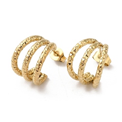 Настоящее золото 18K 304 из нержавеющей стали серьги, сплит серьги, серьги-кольца, реальный 18 k позолоченный, 15x12.8 мм