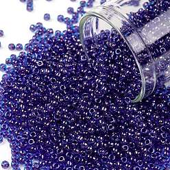 (361) Inside Color Dark Aqua/Violet Lined Toho runde Rocailles, japanische Rocailles, (361) Innenfarbe dunkel aqua / violett gefüttert, 11/0, 2.2 mm, Bohrung: 0.8 mm, über 1110pcs / Flasche, 10 g / Flasche