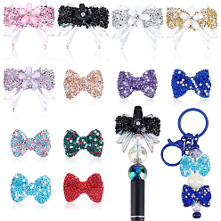 (52) Непрозрачная лаванда 12шт. 12 стили прозрачные бусины из смолы, полимерная глина ручной работы и стразы, бантом, разноцветные, 21~32x29.5~36.5x10~15.5 мм, отверстие : 1.6~3 мм, 1 шт / стиль