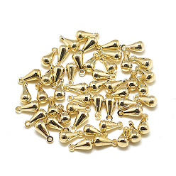 Real 18K Gold Plated Brass Charms, Chain Extender Drop, Teardrop, Real 18K Gold Plated, 8x4mm, Hole: 1mm