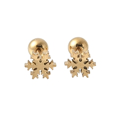 Снежинка 304 серьги-гвоздики из нержавеющей стали для женщин, золотые, снежинка, 6x5 мм