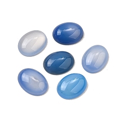 Стально-синий Кабошоны из натурального голубого агата, окрашенная и подогревом, овальные, стальной синий, 16x12x4.5~5 мм