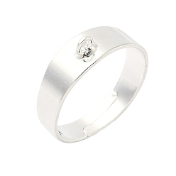 Посеребрённый Регулируемые латунные кольца для подвесного кулона, кольцо петли, стойки покрытие, долговечный, без свинца и без кадмия, 925 серебро покрытием, 5 мм, отверстие : 1.6 мм, внутренний диаметр: 16 мм