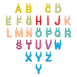 Letter A~Z 52 шт 26 стильные подвески из сплава, окрашенные распылением, без кадмия и без свинца, буквы, Письмо ~ Z, 13.5~14x3~11x1.5 мм, отверстие : 2 мм, 2 шт / стиль