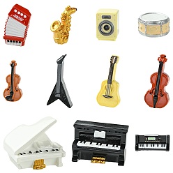 Musical Instruments 22шт. миниатюрных моделей из смолы, аксессуары для кукольного домика с микро-ландшафтом, притворяясь опорными украшениями, музыкальные инструменты, 13.5~37.5x7~37x8~35.5 мм, 2 шт / стиль, 11 стили