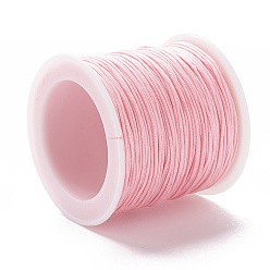 Pink Оплетенный нейлоновый шнур, китайский шнур для завязывания узлов при изготовлении ювелирных изделий, макраме., розовые, 0.8 мм, 100 ярдов / рулон