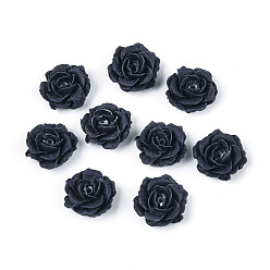 Прусский Синий Непрозрачная смола декодирует кабошоны, цветок, берлинская лазурь, 9~10x4~5 мм