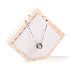 Снежный Заостренное пятиугольное дерево, покрытое бархатом, два ожерелья, витрины, держатель дисплея ювелирных изделий для хранения ожерелья, снег, 15.5x2x13 см