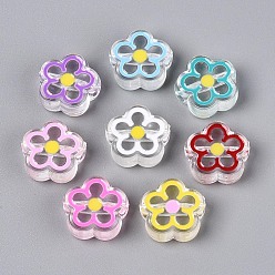 (52) Непрозрачная лаванда Прозрачные акриловые бусины, цветка сливы, с эмалью, разноцветные, 19.5x19.5x8 мм, отверстие : 3.5 мм