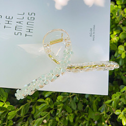 Аквамарин Цветочные пластиковые заколки для волос с когтями, аксессуары для волос для женщин и девочек, аквамарин, 130x65 мм