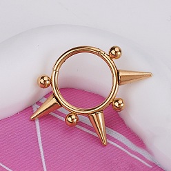 Золотой 316l Кольца для носа из нержавеющей стали, золотые, 8 мм, штифты : 1.2 мм