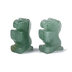 Aventurine Verte Figurine de cheval en aventurine verte naturelle, cadeau de pierre énergétique feng shui pour la décoration de bureau à domicile, 25.5~27x17.5~20x11~13mm