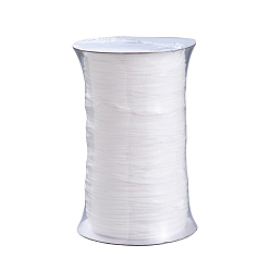 Blanc Bande élastique ronde en polyester et spandex pour boucle d'oreille, matériau de couverture buccale jetable bricolage, blanc, 2.8 mm, 300 cour / rouleau