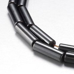 Естественный Цвет Магнитные нити шарик синтетический гематит, класс А, колонка, первоначальный цвет, 13x4 мм, отверстие : 1 мм, около 30 шт / нитка, 15.7 дюйм (40 см)