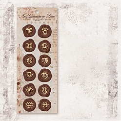 Constellation Наклейки с восковой печатью для домашних животных, Самоклеящиеся сургучные наклейки для свадебных приглашений, конвертов на день Святого Валентина, подарочная упаковка, скрапбукинг, цвет охры, созвездие, упаковка: 210x85x3мм, 12шт / лист