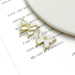 Белый Подвески в виде бабочки из золотого сплава и смолы, для ювелирных украшений своими руками, белые, 17x21 мм