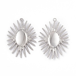 Нержавеющая Сталь Цвет Не тускнеющие 304 подвески из нержавеющей стали, очарование солнца, цвет нержавеющей стали, 34x22.5x2 мм, отверстие : 1.4 мм