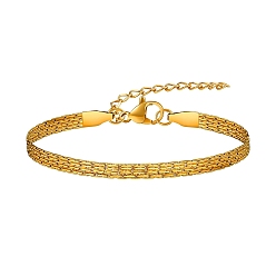 Золотой Многорядные браслеты из нержавеющей стали, браслеты boston link chains для женщины, золотые, 6-1/4 дюйм (16 см)