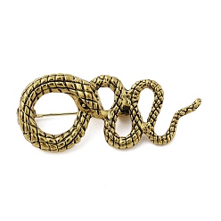 Змея Ретро старинные золотые броши в виде животных из сплава для рюкзака, змея, 22x52 мм