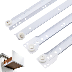 White Steel Drawer Slides, Drawer Rails for Cabinet Drawers, White, 250x19~35x10~18mm, 4pcs/set