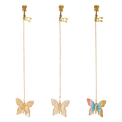 Антично-золотой и Золотой 3шт. бабочка акрил и сплав музыкальная нота гитара подвеска закладка, с латунным кабельных цепей, античный золотой и золотой, 225 мм, Бабочка: 34x39.5x5мм, гитара: 30x11x2 мм, музыка примечание: 10x16x1.5мм