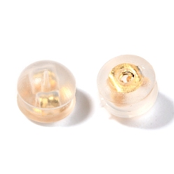 Real 18K Gold Plated 316 Surgical Stainless Steel Ear Nuts, with TPE Plastic  Findings, Earring Backs, Half Round/Dome, Real 18k Gold Plated, 4.5x5mm