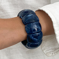 Морской Синий Деревянные браслеты для женщин, прямоугольные, Marine Blue, внутренний диаметр: 7.09 дюйм (18 см)