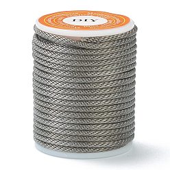 Шифер Серый Полиэстер плетеные шнуры, для изготовления ювелирных изделий из бисера, шифер серый, 1.5 мм, около 4.37 ярдов (4 м) / рулон