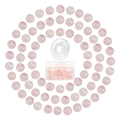 Rose Quartz DIY Stretch Bracelets Making Kits, include Natural Rose Quartz Round Beads, Elastic Crystal Thread, Beads: 10~10.5mm, Hole: 1~1.2mm, 100pcs