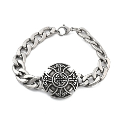 Cross 304 цепи для крепления на панцире из нержавеющей стали, крестик, 8-5/8 дюйм (22 см), Кулон : 30x49x7 мм