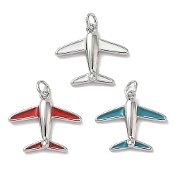 (52) Непрозрачная лаванда Латунь эмаль подвески, прелести самолета, стойки покрытие, без кадмия и без свинца, долговечный, платина, разноцветные, 17.5x20x3.5 мм, отверстие : 3.5 мм