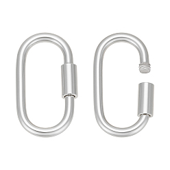 Платина 2шт. серебряный карабин с фиксатором, овальные, платина, 13.5x7.5x2 мм, внутренний диаметр: 4.5 мм