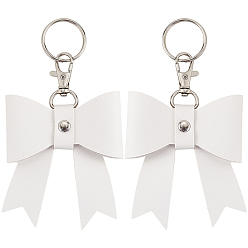 Белый Брелки из искусственной кожи, бантом, белые, 145 мм