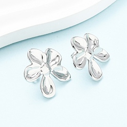 Цветок 304 из нержавеющей стали серьги, без кадмия, без никеля и без свинца, цвет нержавеющей стали, цветок, 27.5x23.5 мм