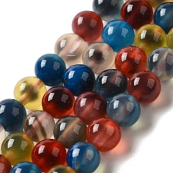 (52) Непрозрачная лаванда Нити из натуральных окрашенных и нагретых агатных бусин, круглые, разноцветные, 6 мм, отверстие : 0.9 мм, около 63~64 шт / нитка, 15.04''~15.12'' (38.2~38.4 см)