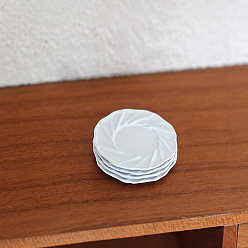 Белый Мини-украшения из пластин из сплава, аксессуары для кукольного домика с микро-ландшафтом, притворяясь опорными украшениями, белые, 22x3 мм, 4 шт / комплект