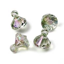 Medium Sea Green UV Plating Acrylic Pendants, Diamond, Medium Sea Green, 21x12mm, Hole: 3.2mm